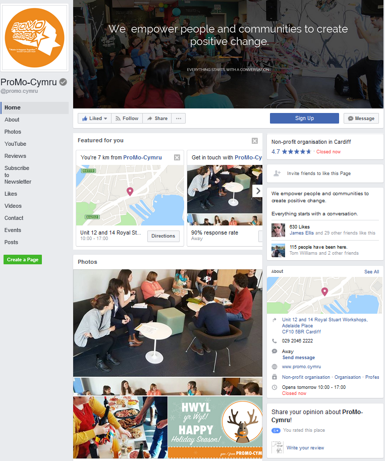 how to make facebook profile a page