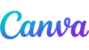 Logo Canva mewn glas