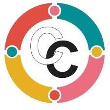 Logo Cyswllt Conwy
Dau C  yng nghanol cylch lliwgar
Lliwiau coch, gwyrdd, pinc a melyn
Digidol